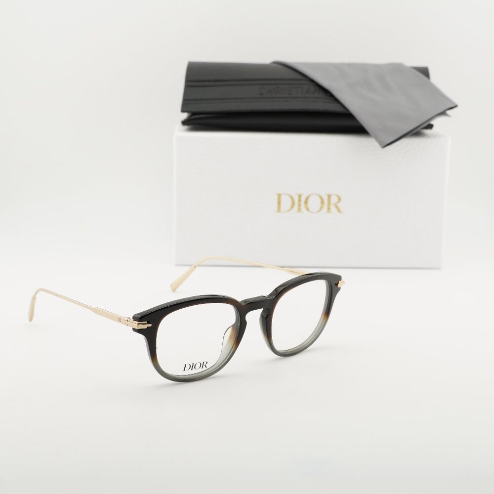 Dior DIORBLACKSUITO R2I 2200 Square Eyeglasses 49mm - Havana/Grey/Gold